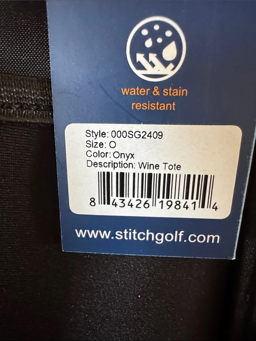 Stitch Black Wine Tote - NWT!